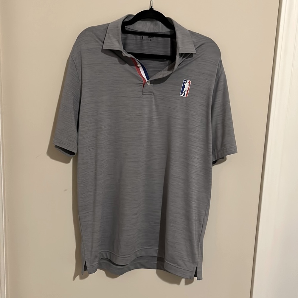 USAG (U Suck At Golf) Grey Golf Polo. Drinking golfer logo. Never worn